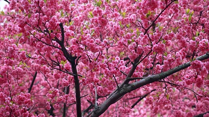 Fototapeta premium Stunning Pink Cherry Blossom Tree in Full Bloom