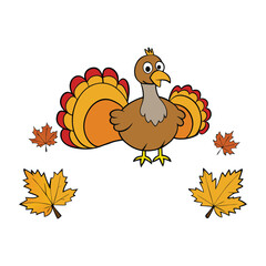 Festive Thanksgiving border with a cheerful turkey, colorful fall leaves, and autumn elements—perfect for seasonal invitations, cards, or holiday decorations.
