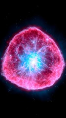 Obraz premium Stunning Pink and Blue Nebula Cosmic Explosion in Space Deep Space Exploration