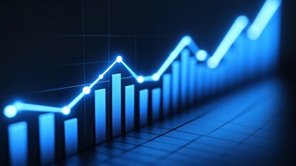 Bright glowing business graph