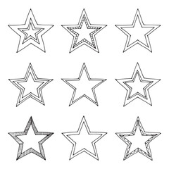 Obraz premium Star vector icons. Stars collection. Star icon. Stars in modern simple flat style. Black stars, vector illustration