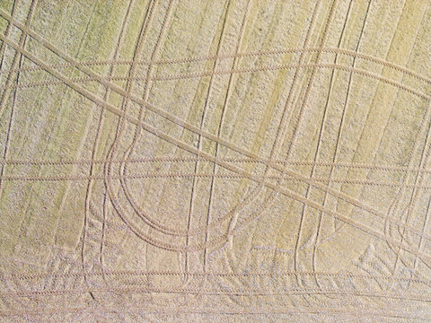 Agricultural Machinery Freshly Tilling Soil Patterns