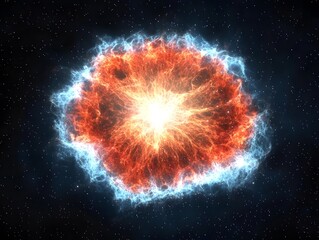 Fiery Cosmic Explosion Nebula in Space Stunning Bright Starburst Celestial Event