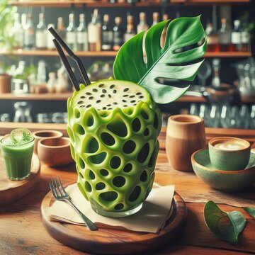 Monstera on a Costa Rican Cafe A Costa Rican cafe serving monste