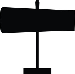 Fototapeta premium Simple silhouette of a blank signboard mounted on a short post with a flat base