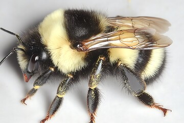 sunflower shot of honeybee pollinating vibrant macro