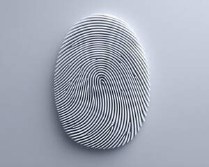 An elegant heart-shaped fingerprint design set against a pristine white background, showcasing sophisticated artistry.