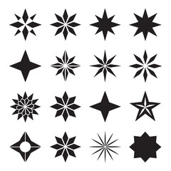 Obraz premium Star vector icons. Stars collection. Star icon. Stars in modern simple flat style. Black stars, vector illustration