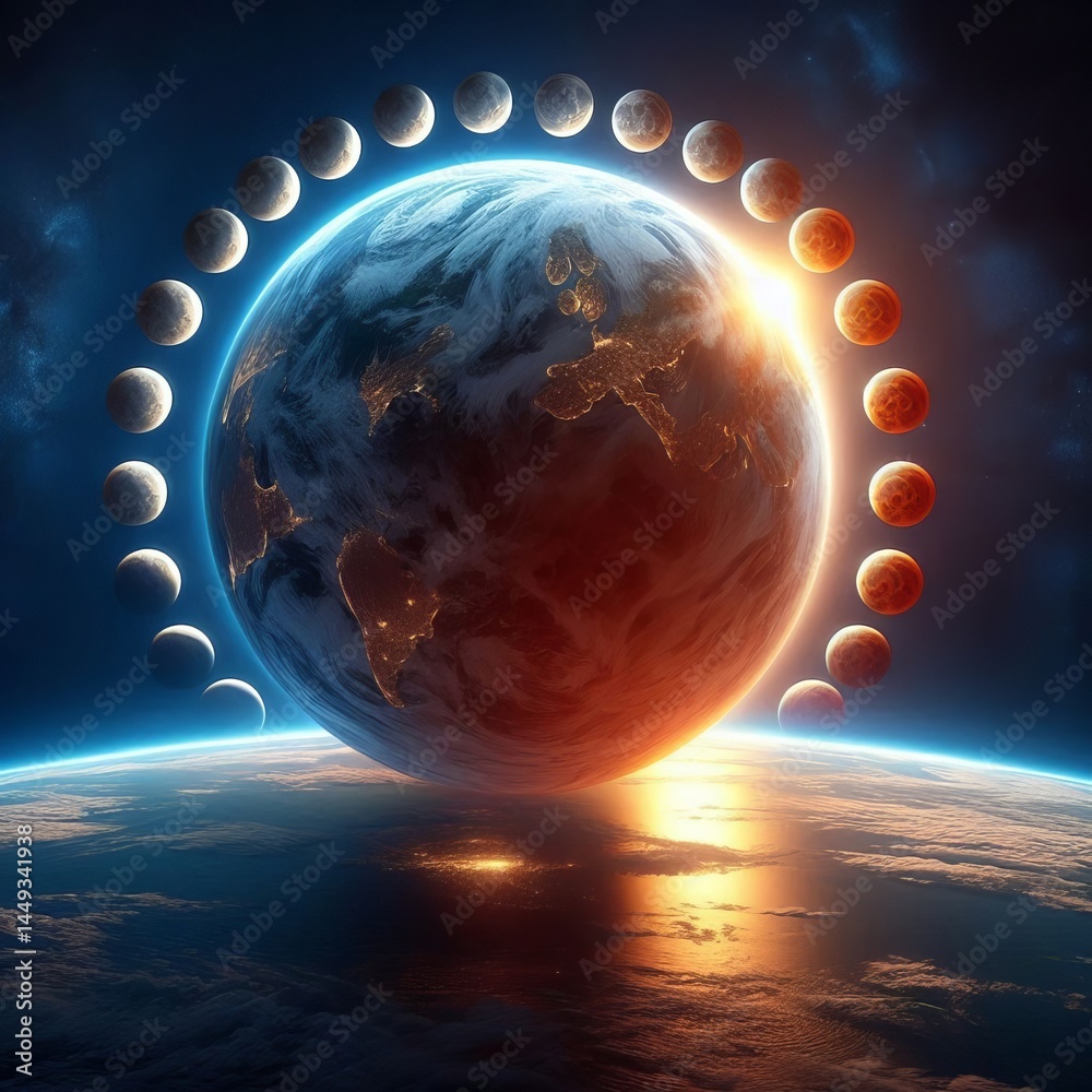 Wall mural lunar eclipse eclipse is visible