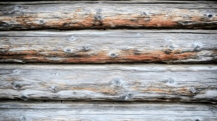 Fototapeta premium Rustic Weathered Log Cabin Wall Wood Texture Background