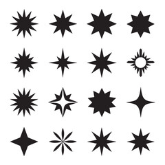Obraz premium Star vector icons. Stars collection. Star icon. Stars in modern simple flat style. Black stars, vector illustration