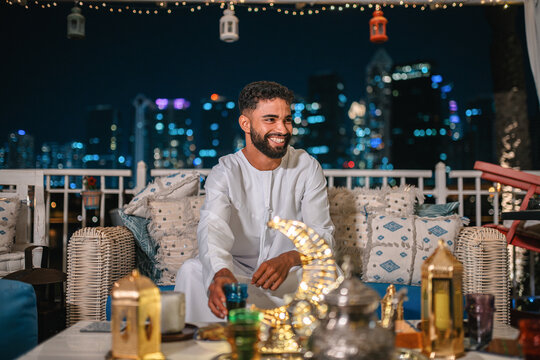 Young handsome Muslim man in kandura