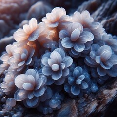 Moonstone flowers appear in rocks