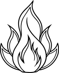 fire outline vector illustration outline