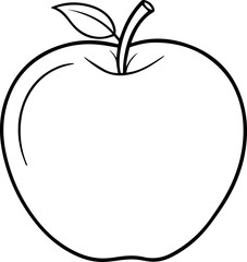 apple outline vector illustration outline