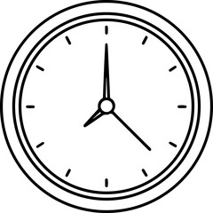 clock outline vector illustration outline