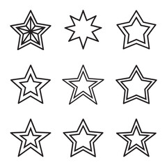Obraz premium Star vector icons. Stars collection. Star icon. Stars in modern simple flat style. Black stars, vector illustration