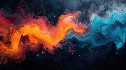 Fototapeta premium Abstract painting with swirling colors (3)