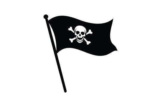 recommend clip art: Pirate flag silhouette vector