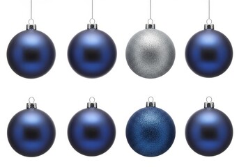 Elegant Blue Silver Christmas Ornaments Festive Holiday Decorations Winter New Eve Year Gift Tree