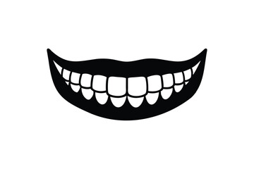 Naklejka premium Clear orthodontic dental teeth silhouette vector on a white background