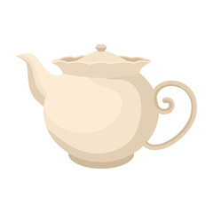 Minimal Ceramic Pottery Illustration. Vintage Teapot Illustration