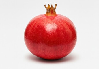 Single Red Pomegranate Fruit Fresh Juicy Healthy Food diet ripe sweet white image stock photo color