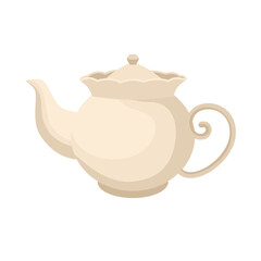 Minimal Ceramic Pottery Illustration. Vintage Teapot Illustration