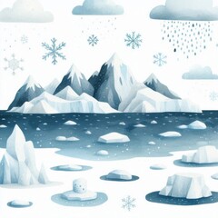 Chilly iceberg formation frozen landscape digital art arctic setting aerial view nature's beauty