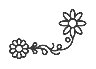 Sunflower Floral Border Vector in Line Drawing, Botanical Sunflower Frame, Minimalist Flower Outline, Cut Out