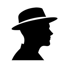 fedora or hat silhouette on transparent background for web and graphic design