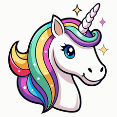 unicorn head with a glittering horn