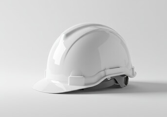 Fototapeta premium White Hard Hat Safety Equipment Construction Worker Protection Site Head Gear Risk Labor Guard