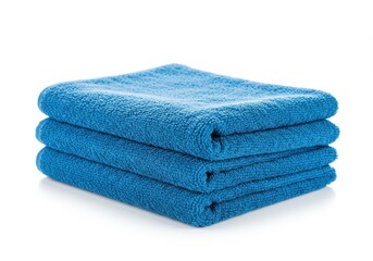 Soft Blue Cotton Bath Towels Stacked Neat Clean Hygiene Spa Home Pile Cozy Fresh Relax Linen Hotel