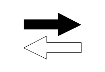 Left and Right Arrows Icon (Filled and Outlined)

