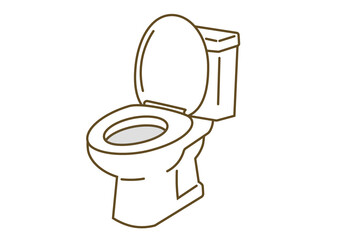 Western Toilet Illustration with Open Lid