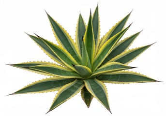 Striking Yellow Green Agave Plant Detailed Image Tropical Botanical Desert Flora Sharp White Cactus