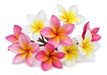 Beautiful Pink and White Plumeria Flowers Bouquet Tropical Blossom Floral Arrangement Exotic Nature