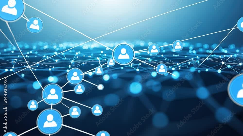 Poster global network connection: abstract visualization of a global network, showcasing interconnectedness