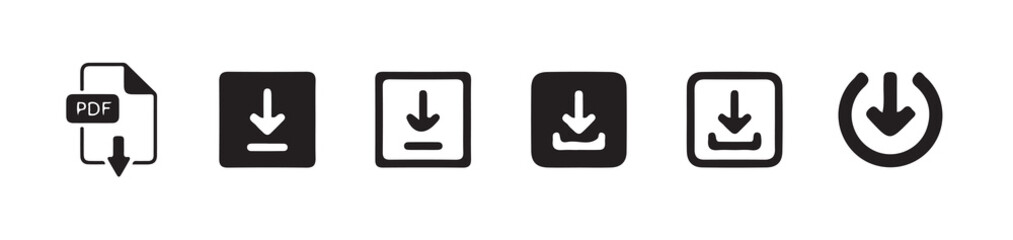 Download and upload icon. Files download and upload icons symbol in line and flat style on white background.Software download icon . Web icon set . Icons collection. Vector illustration eps 10.