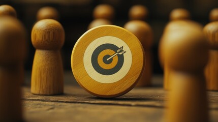 Target Achievement: Wooden Peg People and Bullseye