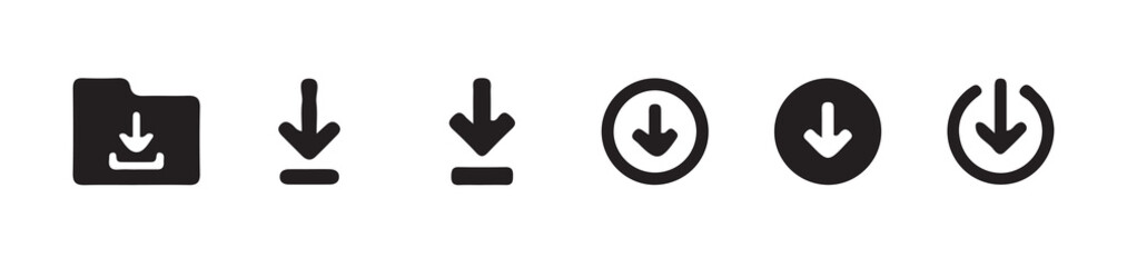 download folder icon, file document import icon sign with arrow down.Downloading file icon set on black and white design. vector illustration eps 10.