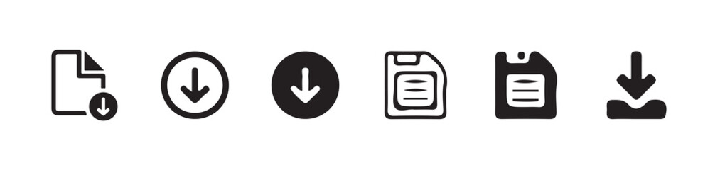 download folder icon, file document import icon sign with arrow down.Downloading file icon set on black and white design. vector illustration eps 10.