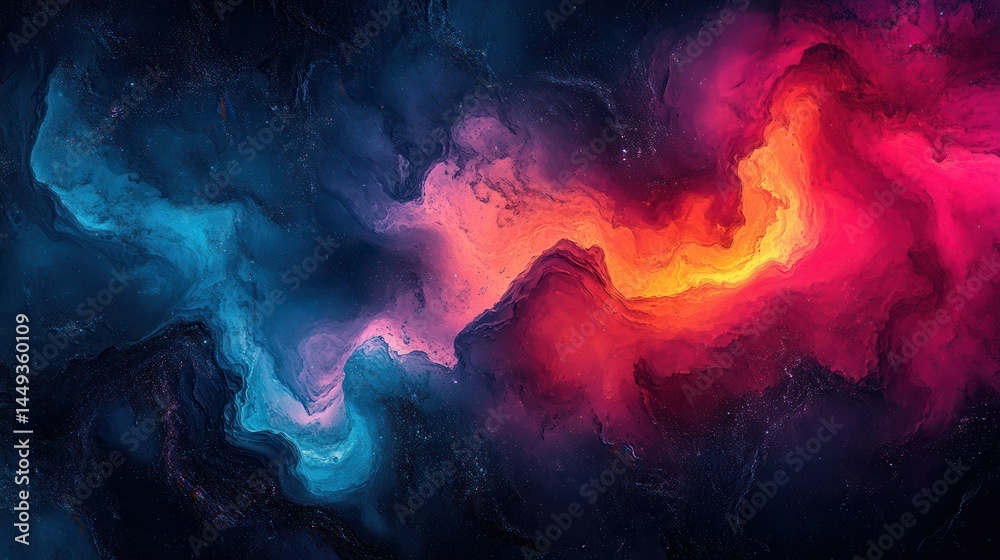 Wall mural abstract swirling colors blend in a dynamic display