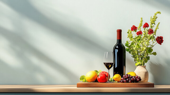 Curating Wine Pairings Rustic Kitchen Cutting Board Display Elegant Dining Aged Vintage Wine Insights