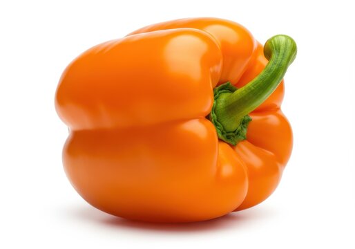 Vibrant Orange Bell Pepper Fresh Vegetable Healthy Food Ingredient Cooking Recipe Photography Studio