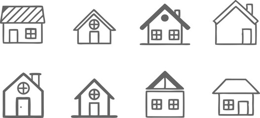 Obraz premium house home property cottage editable stroke out (1).eps