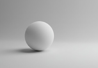 Simple White Sphere Minimalist 3D Render Studio Shot Light Grey Background Clean Design Elegant