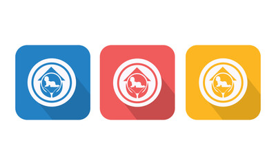 Home and Property Logo Variants – Flat Real Estate Symbols
