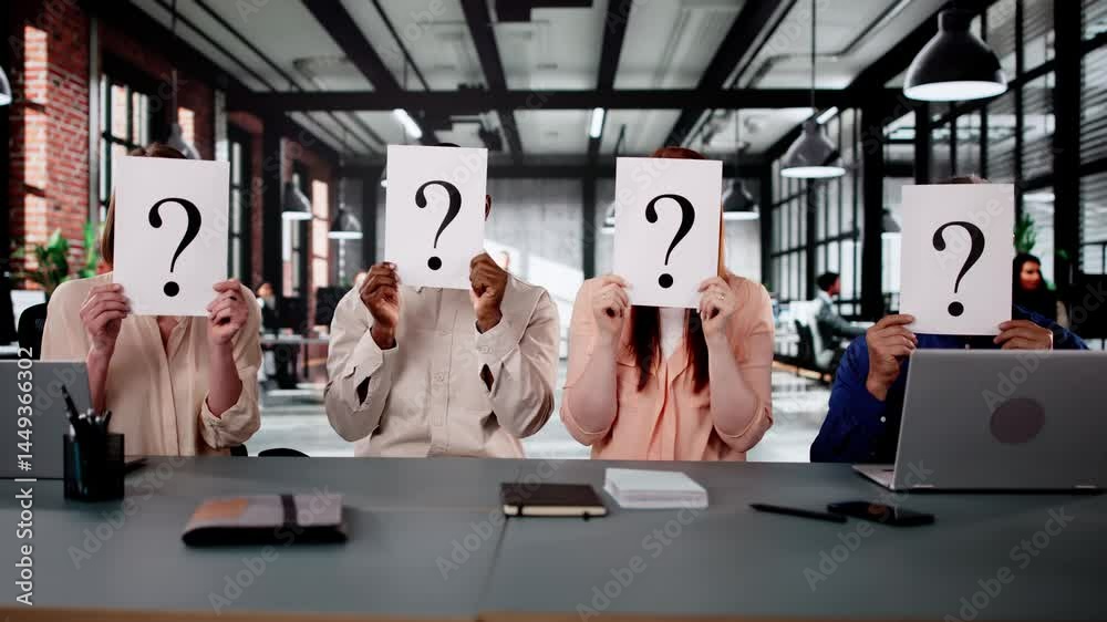 Aufkleber judge panel committee group meeting hiding question